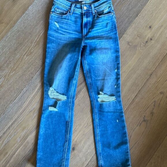 PAIGE CINDY CROP in BAZAAR DESTRUCTED - Picture 6 of 9